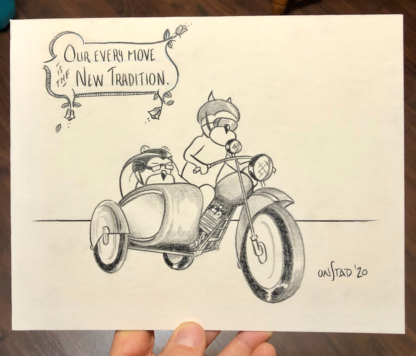 New Tradition, Original 8x10, pencils on matte board, 11/17/2020