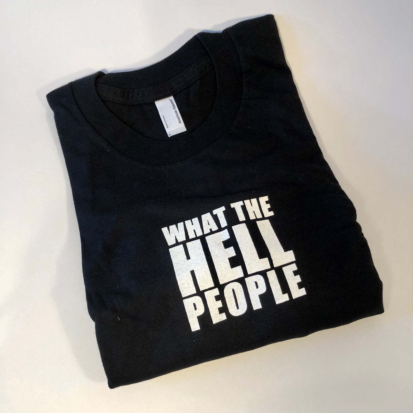 What The Hell People Long Sleeve Tee, Black, Medium, Womens