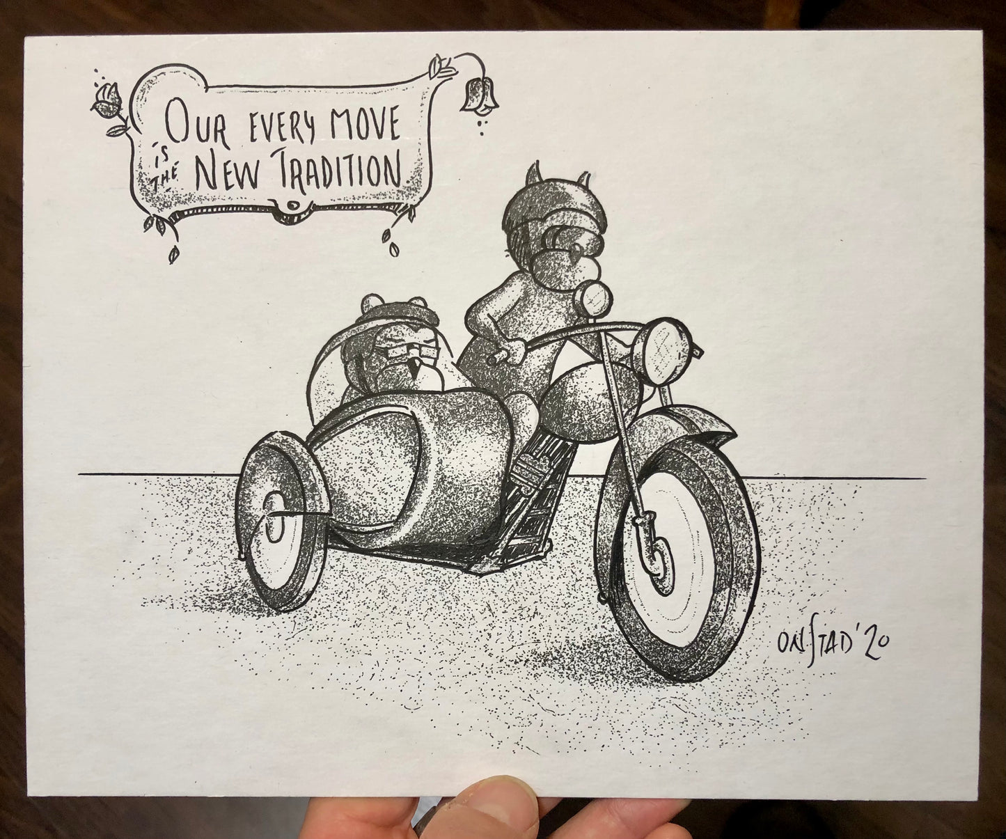 New Tradition, Original 8x10, ink on matte board, 11/6/2019