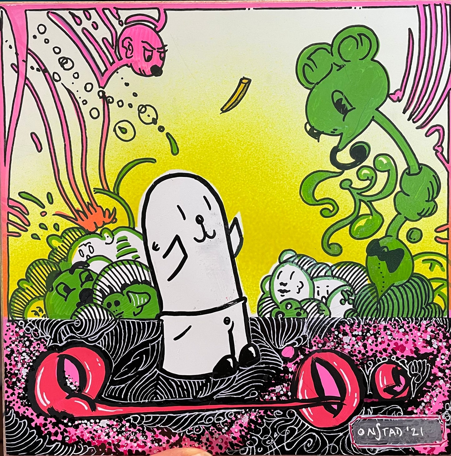 Philippe, French Fry, One Last Flight, 8x8”