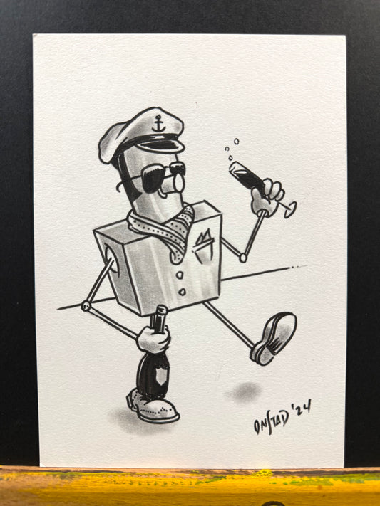 Lie Bot, Thurston Howell the Third, 5x7"