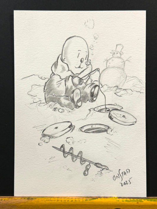 Philippe, Ice Fisherman, 5x7"