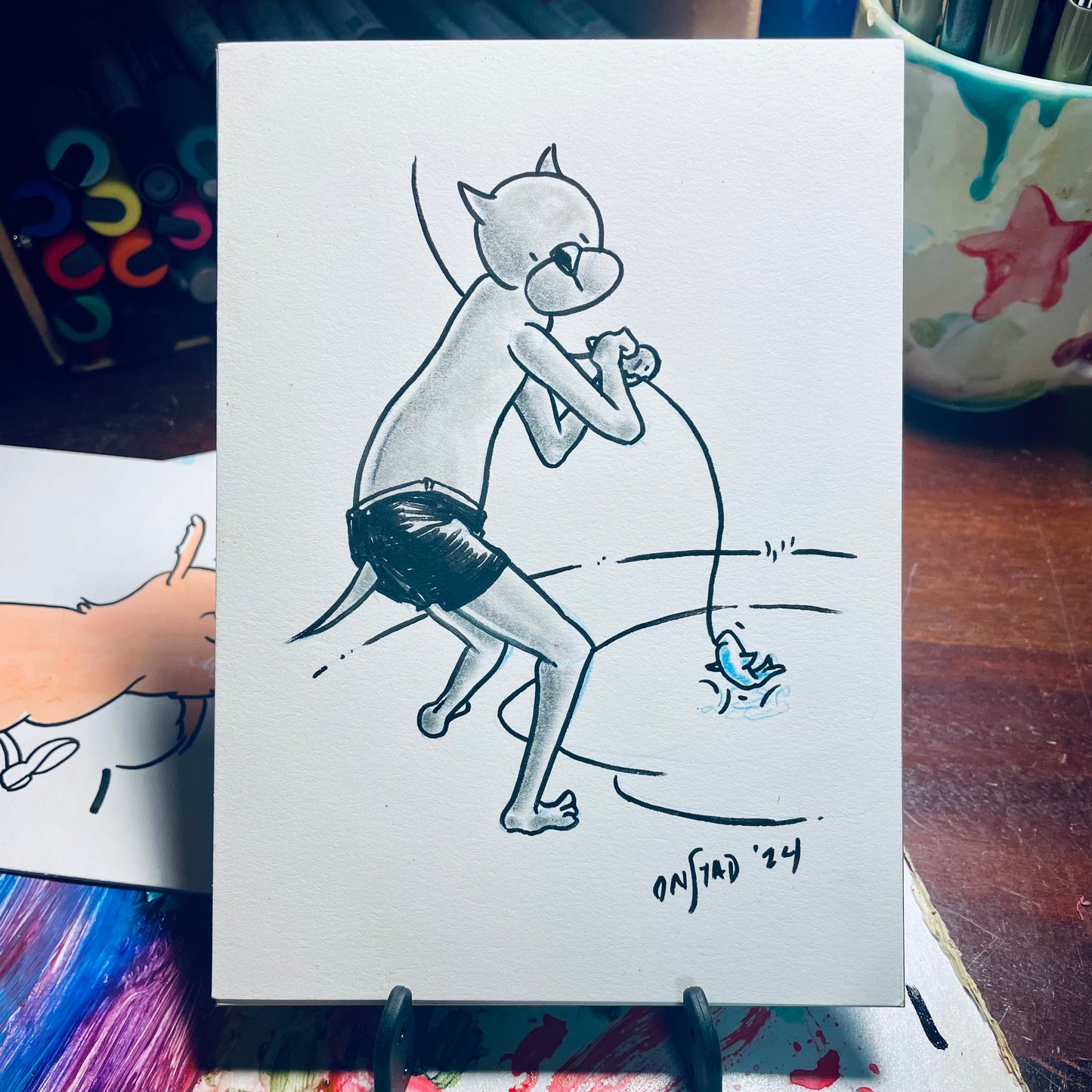 Legs the Fisherman, 5x7"