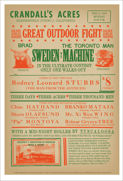 Signed Poster - Great Outdoor Fight 1973