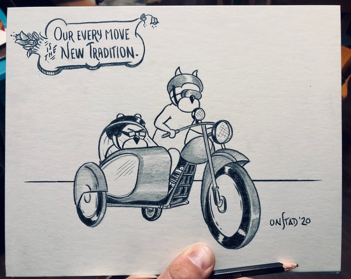 New Tradition, Original 8x10, pencils on matte board, 10/27/2020