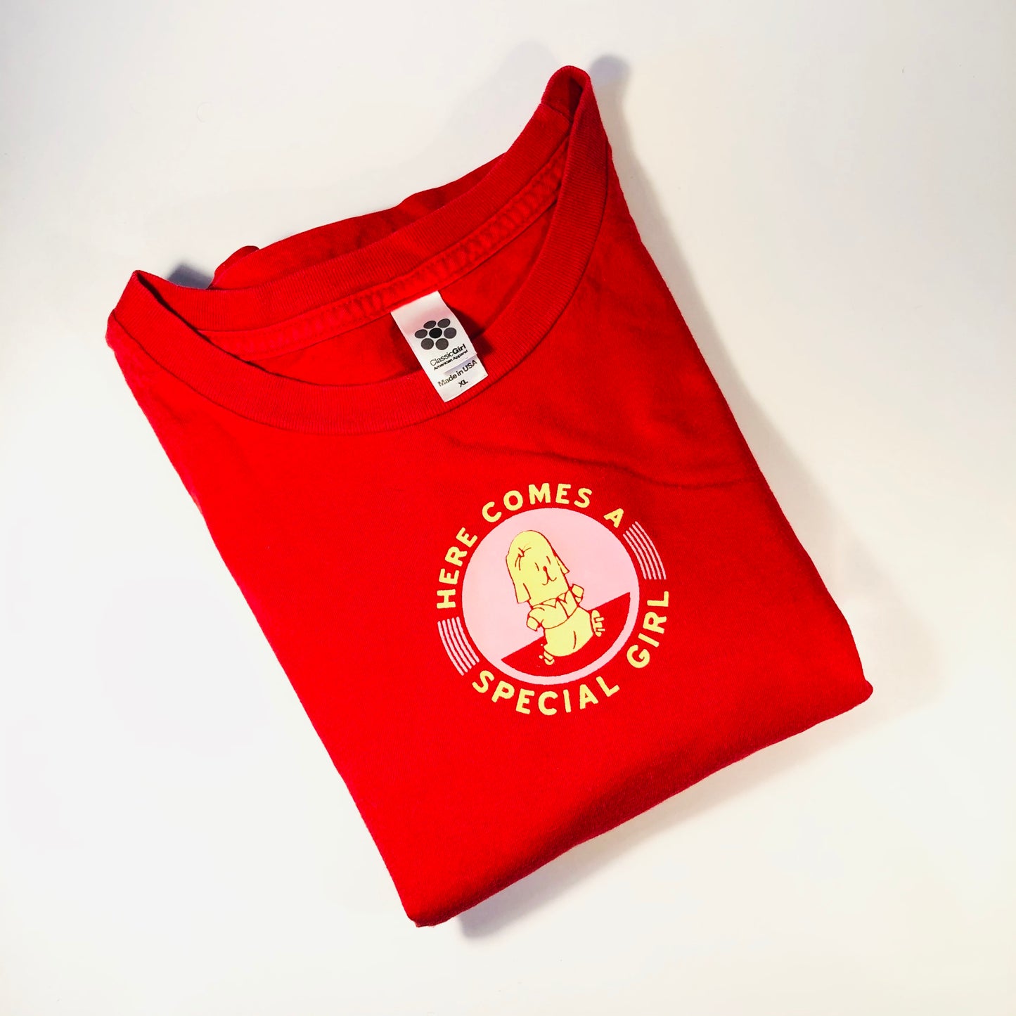 Here Comes a Special Girl Tee, Women's, Red XL