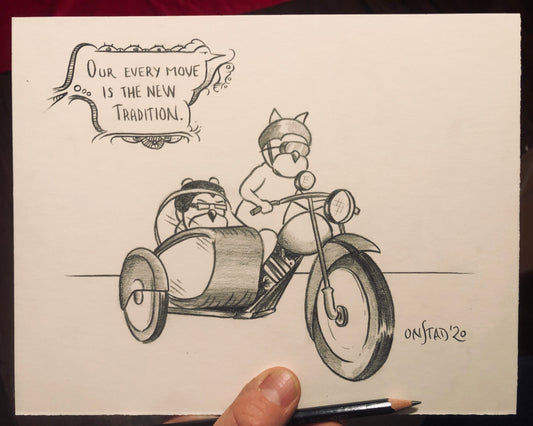 New Tradition, Original 8x10, pencils on matte board, 1/2/2020