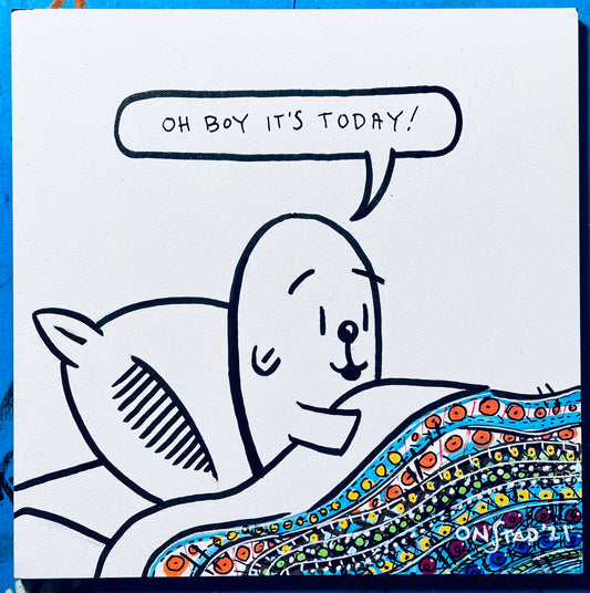 Oh Boy It's Today, 6", Old Cabin Quilt