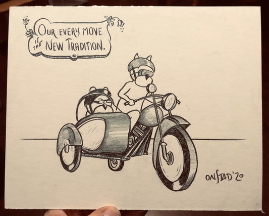 New Tradition, Original 8x10, pencils on matte board, 10/26/2020