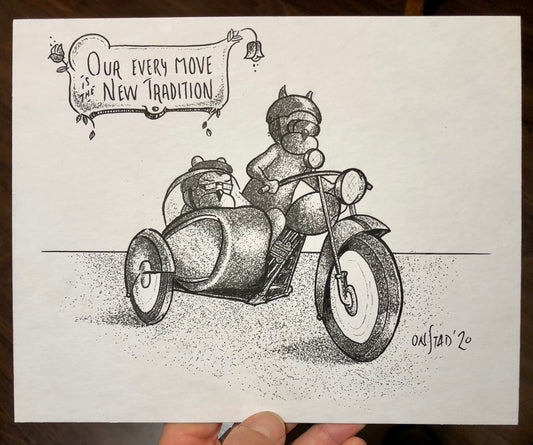 New Tradition, Original 8x10, ink on matte board, 11/6/2019