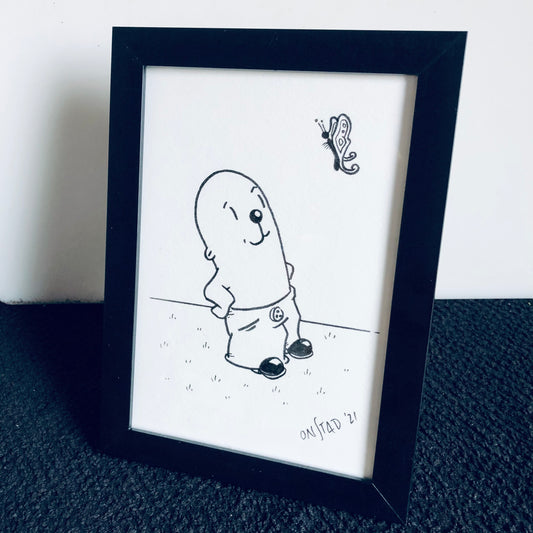 Framed Philippe Original 03302021 - Budding Lepidopterist