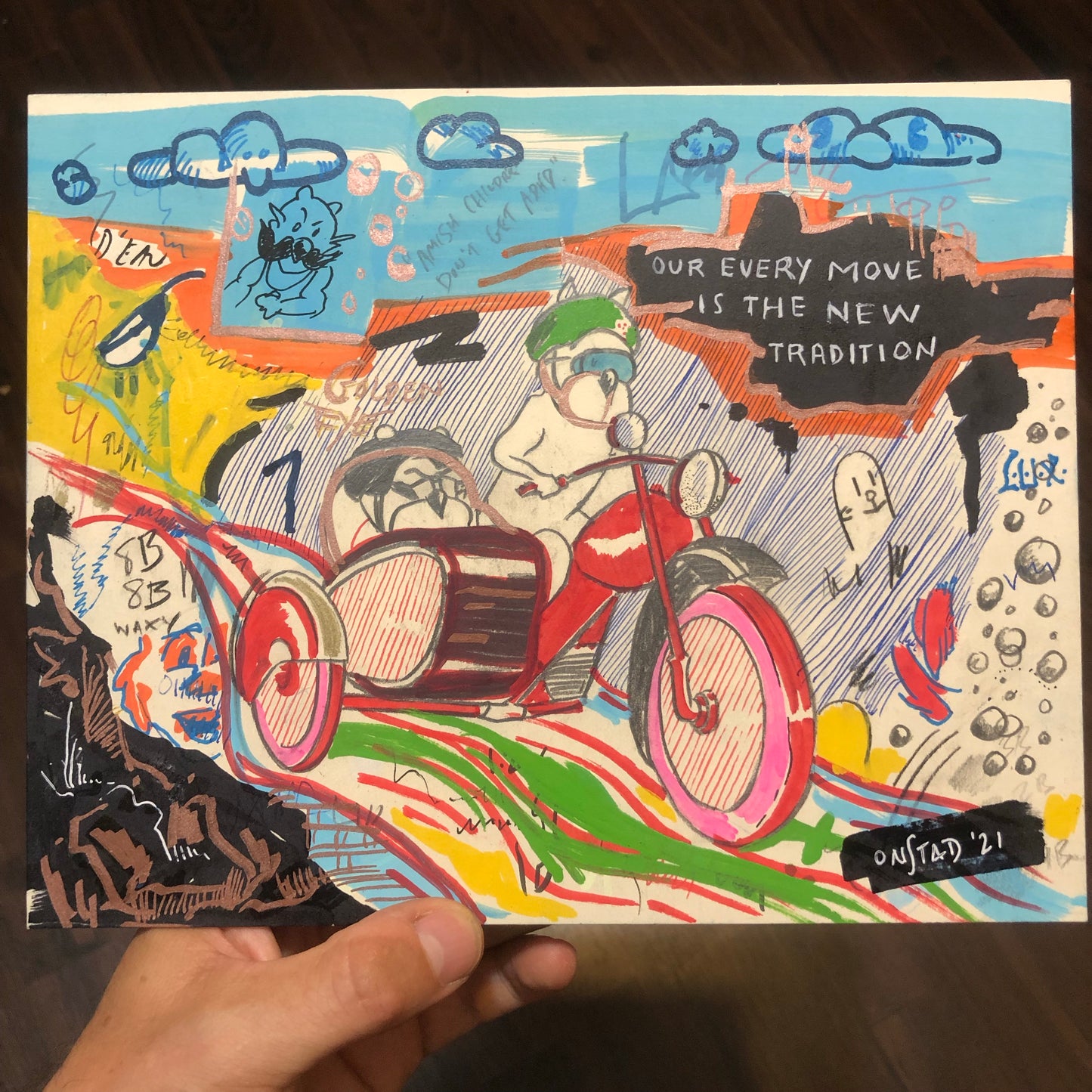 New Tradition,  multimedia blotter, 8x10”