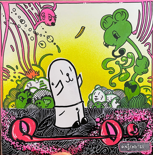 Philippe, French Fry, One Last Flight, 8x8”