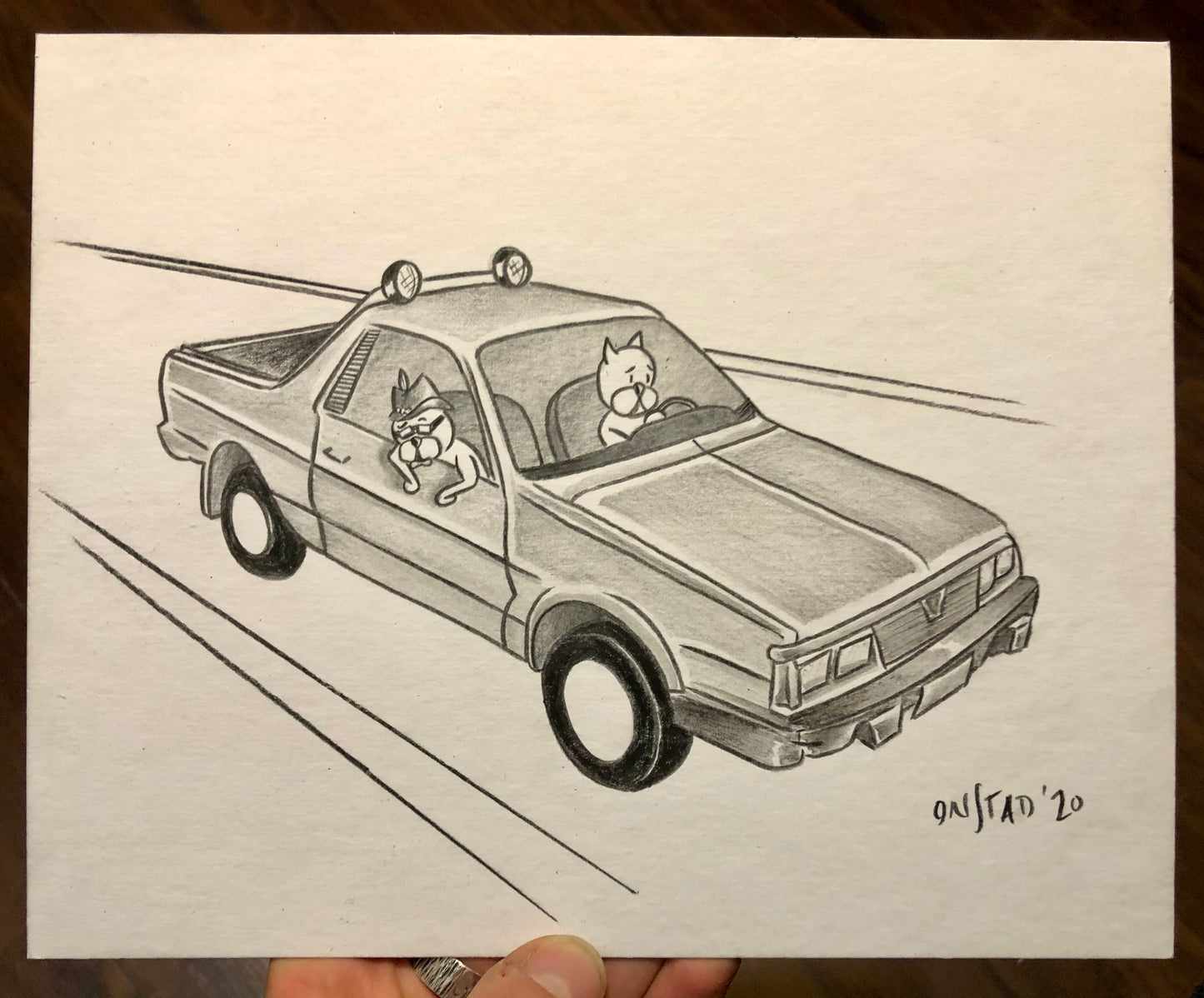 Subaru Brat in Hell, Ray and Beef, 8x10"