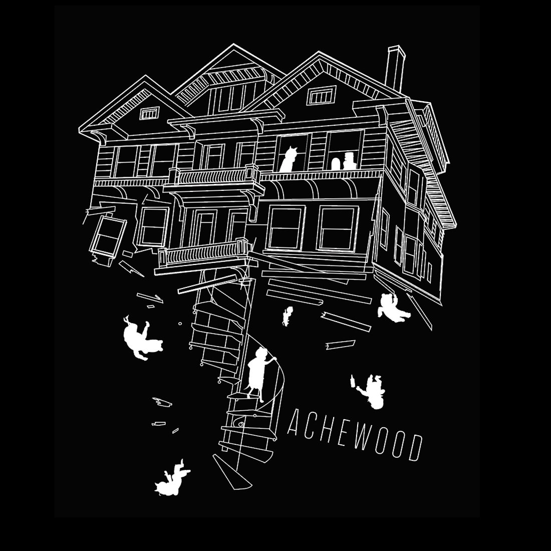 Achewood t-shirt, white ink